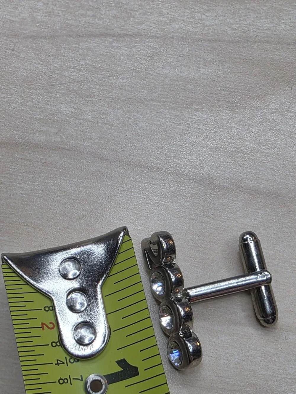 Vintage Y2K Millennium 2000 Silver Tone Rhinestone Cufflinks